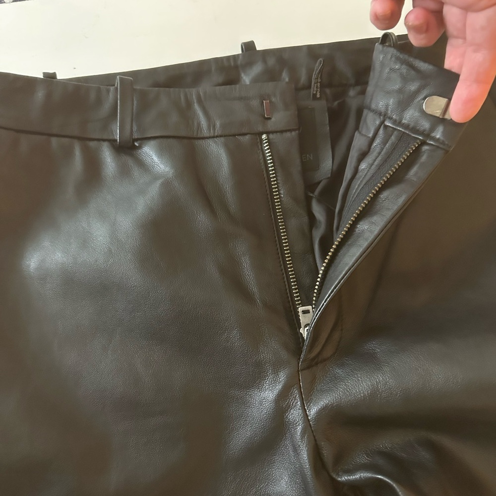 Bod & Christensen Black 100% Leather Samantha Wide Leg Chic Pants NWT Size 8 - Picture 4 of 14